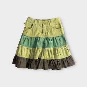 The Children's Place Green Tone Color Block Corduroy Skirt